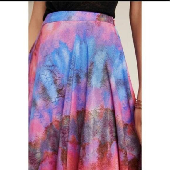 Anthropologie Bl^nk London Jodi Tie Dye A-Line High Waisted Midi Skirt - Picture 8 of 16